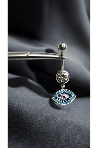 BEZO 316L Silver Color Belly Piercing - 100% Surgical Steel with Dangle