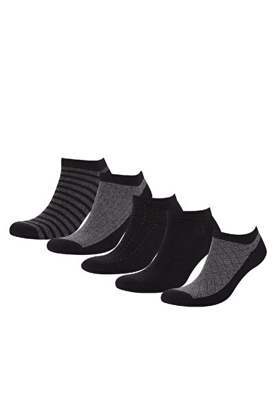 DeFacto Men's 5-Pack Cotton Booties Socks D9964Axns