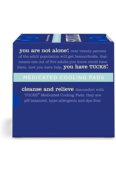 Tucks Medical cooling pad for hemorrhoids and postpartum women from Taks, pack of 100 pads.