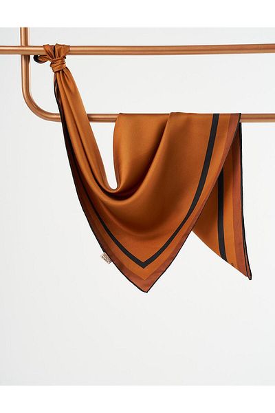 Kayra Μεταξωτό μαντίλι Tan Gradient