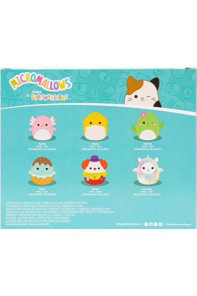 TOYFEST مجموعة مجسمات صغيرة من القطيفة الناعمة من Micromallows Squishmallows مكونة من 6 قطع - 6 سم - موديل - 1