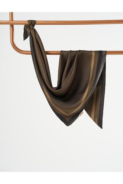 Kayra Μεταξωτό μαντίλι Khaki Gradient