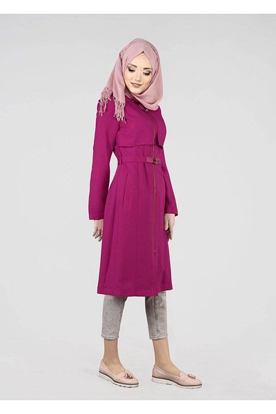 TRENDTESETTÜR Γυναικείο Φούξια T 1785 Yoga Hijab Trench