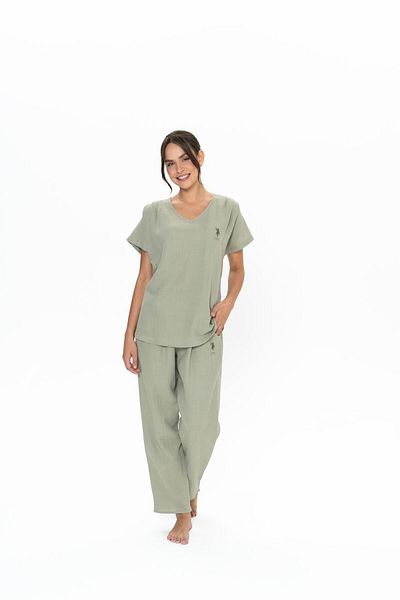 U.S. Polo Assn. Costum de pijama kaki pentru femei