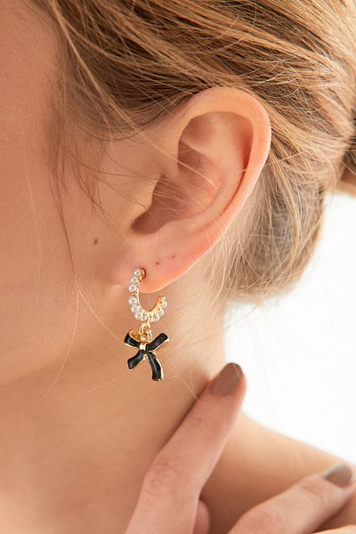 Fulla Moda Ribbon Beaded Earrings