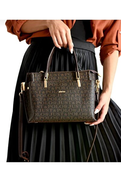 Just Polo حقيبة كتف وحقيبة كروس نسائية مضادة للماء بنقشة طبعة JustPolo TYC00ET40021