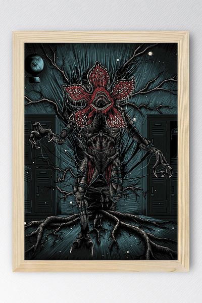 Saturn Stranger Things Demogorgon Pictură înrămată - Poster de televiziune