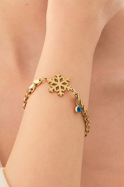 Fulla Moda Snowflake Sequin Chain Steel Bracelet