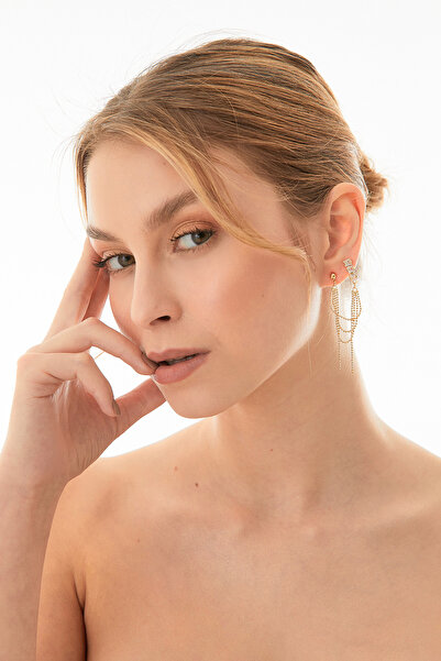 Fulla Moda Stoned Dangle Cartilage Earrings