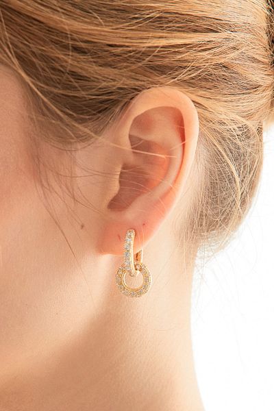 Fulla Moda Stone Clip Earrings
