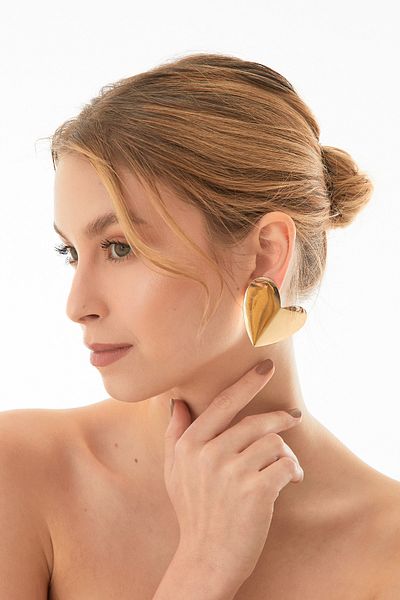 Fulla Moda Big Heart Earrings