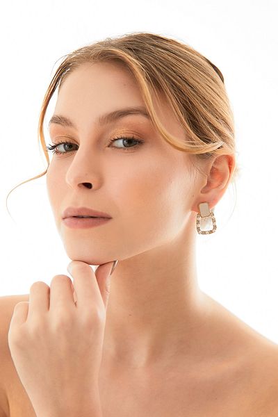 Fulla Moda Pearlescent Beaded Dangle Earrings