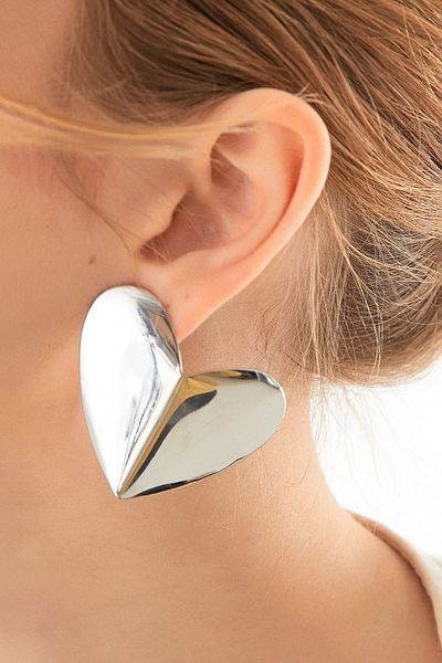 Fulla Moda Big Heart Earrings