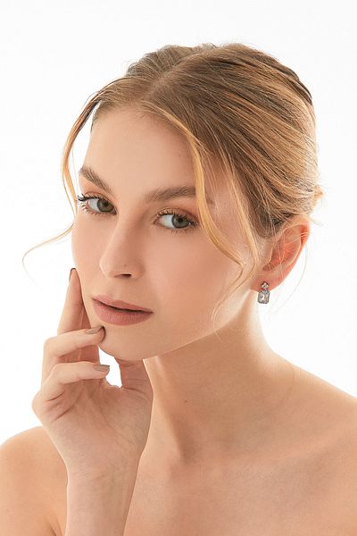 Fulla Moda Stoned Baguette Earrings