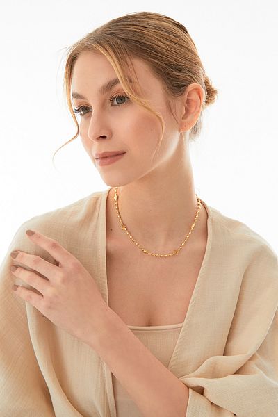 Fulla Moda Clover Dorica Chain Steel Necklace