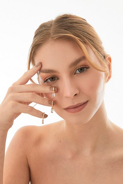 Fulla Moda Stoned 3-Piece Clip Earrings