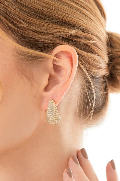 Fulla Moda Water Drop Stone Earrings
