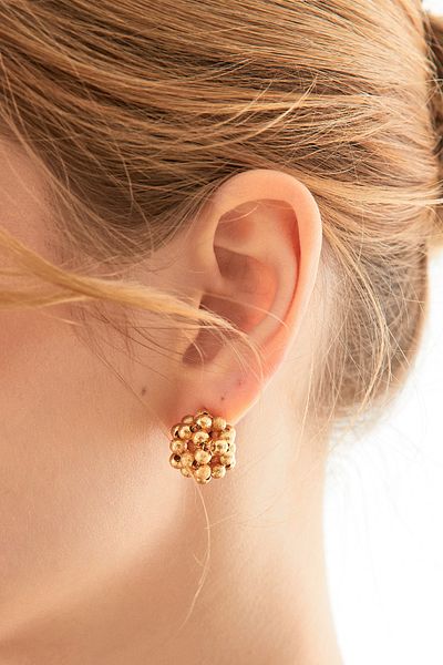 Fulla Moda Dorika Knitted Ball Earrings