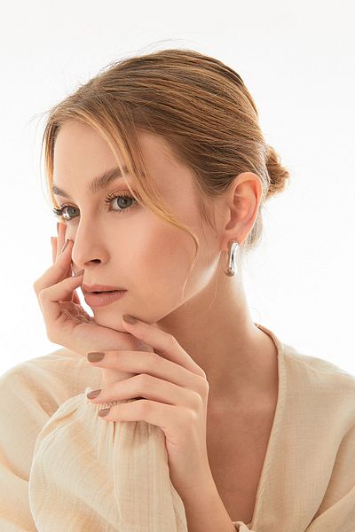 Fulla Moda Half Hoop Earrings