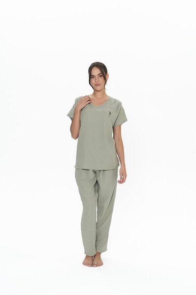 U.S. Polo Assn. Costum de pijama kaki pentru femei