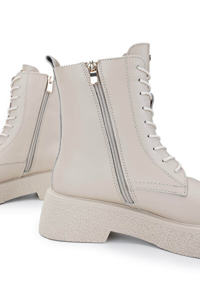 Tamer Tanca Kadın Hakiki Deri Bej Casual Bot