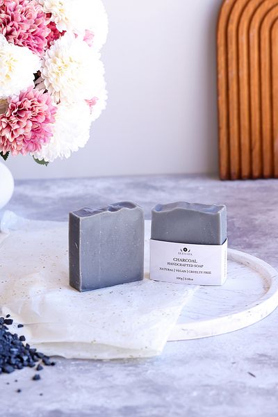 bermark Natural Handmade Charcoal Soap, Cold Process - Purifying & Balancing Skin Care 1 Piece of 100 Gr