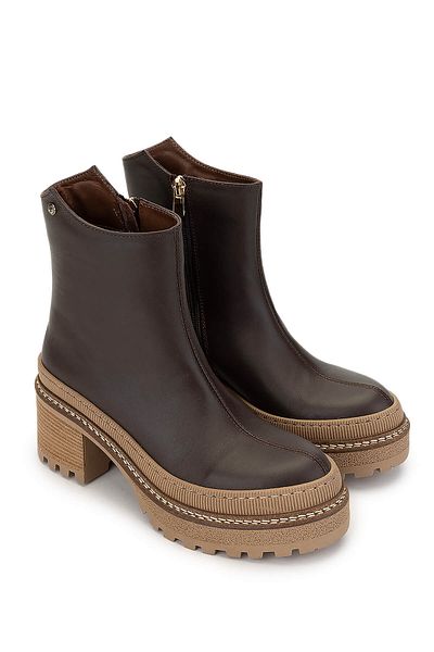 Tamer Tanca Women's Genuine Leather Brown Casual Boots