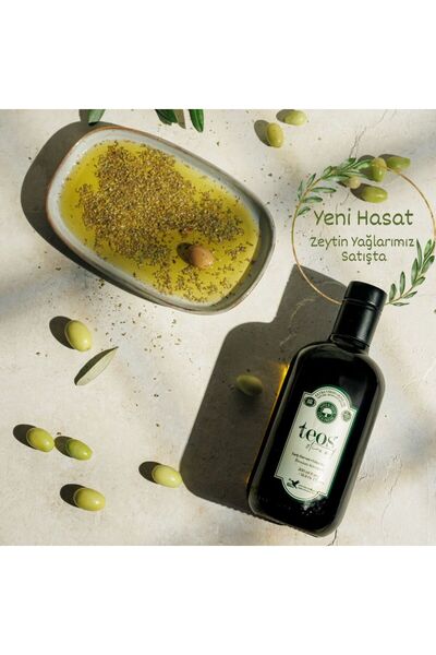 Teos Olive Oil Yeni Hasat 2024/2025 500 ml Soğuk Sıkım Premium Natürel Sızma ...