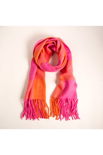 Zsa Zsa Zsu Pera Akrilik Yün Atkı 45x220 Cm Turuncu/pembe