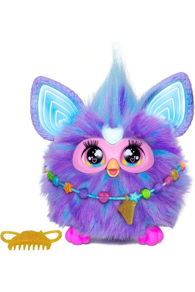 Hasbro Furby Purple Interactive Plush Toy, 15 Accessories, Voice-Activated An...