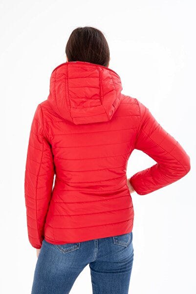 G-FOX Women's Quilted Seasonal Puffer Jacket Fixed Hooded Full Length Zippered 8398