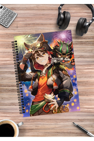 mertfigur Genshin Gaming Anime Spiral Notebook A5 (50 Sheets)