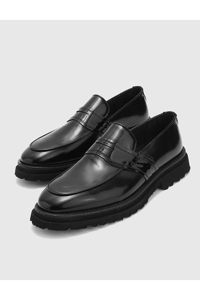İLVİ Olsie Genuine Leather Men's Black Loafer Shoes