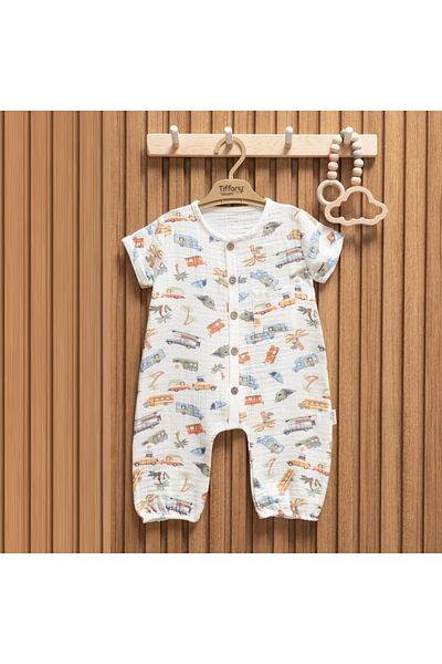 Tiffany Baby Muslin Caravan Theme Half Sleeve Long Jumpsuit 61091