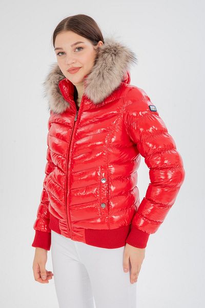 G-FOX Women's Short Removable Fur Hooded Padded Water Repellent Puffer Jacket 8637