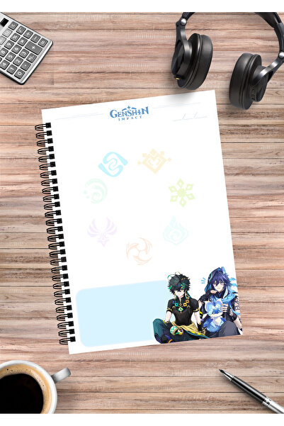 mertfigur دفتر ملاحظات Genshin Ororon Kinich Anime Spiral مقاس A5 (50 ورقة)