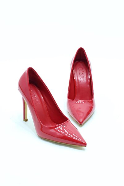 lizel DENİM RUGAN KIRMIZI RENK TOPUKLU KADIN STİLETTO AYAKKABI