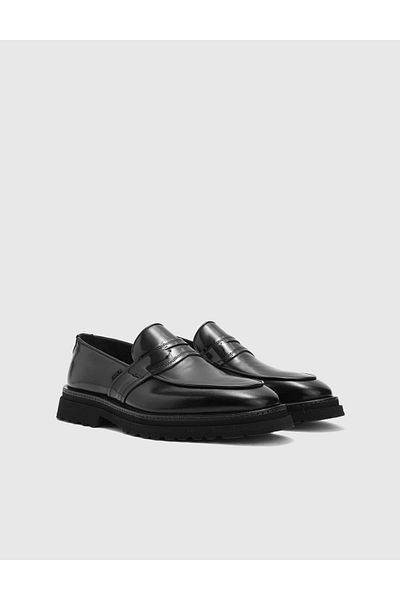 İLVİ Olsie Genuine Leather Men's Black Loafer Shoes
