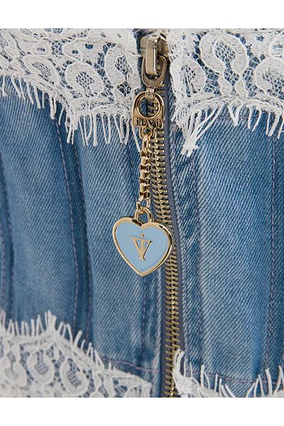 İLVİ Tiber Women's Denim Stone Blue Corset