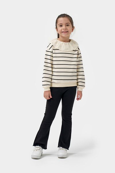 Minipodyum Girl's Crowned Striped Spanish Leg Leggings Double Suit
