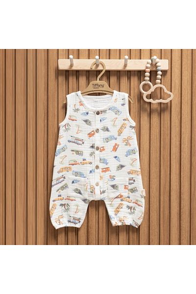 Tiffany Baby Muslin Caravan Theme Short Athlete Jumpsuit 61023