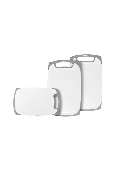 HIC Cutting Board Set Silicone Handle 3 Pcs