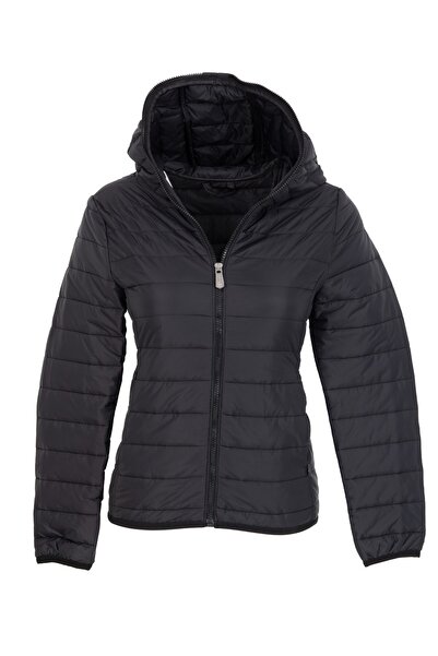 G-FOX Women's Quilted Seasonal Puffer Jacket Fixed Hooded Full Length Zippered 8398