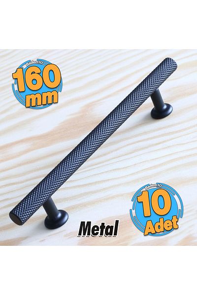 Badem10 10 bucăți de mâner de vârf pentru mobilier bucătărie sertar dulap dulap mânere capac mâner mâner negru 160 mm metal