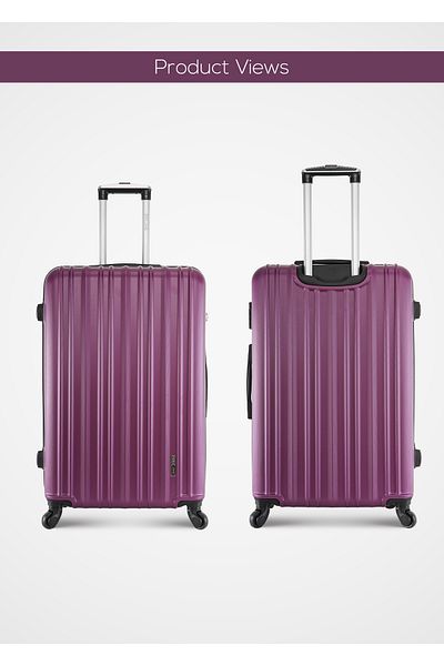 PARAJOHN ABS Hardside Spinner Check In Medium Luggage Trolley 24 Inch Purple