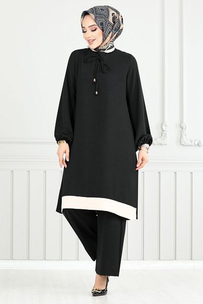 ModaMerve طقم أساور مطاطية سوداء - 2252BLU1068-M