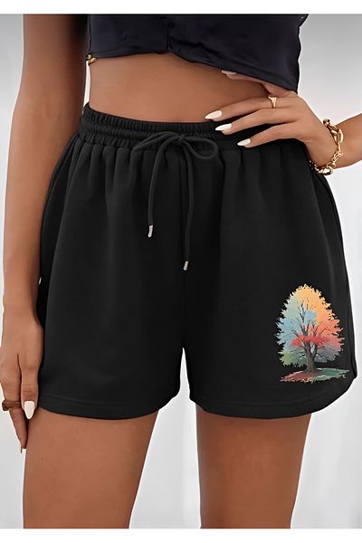belean Ανδρικό μαύρο σορτς Lycra Stretchy Single Jersey Χτενισμένο βαμβακερό ύφασμα που δεν απομακρύνει τον ιδρώτα.