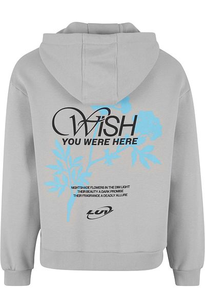 Upscale by Mister Tee Flauschiger Kapuzenpullover mit Nachtschattenblumen-Print