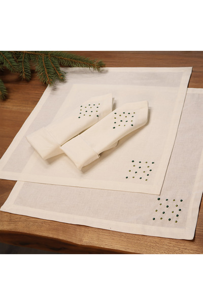 Home Harmony مناديل كتان سبايتس 4 قطع 40×40 سم