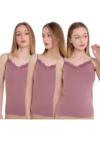 MrrMajestic 3 Pack - Solid Color Women's Undershirt